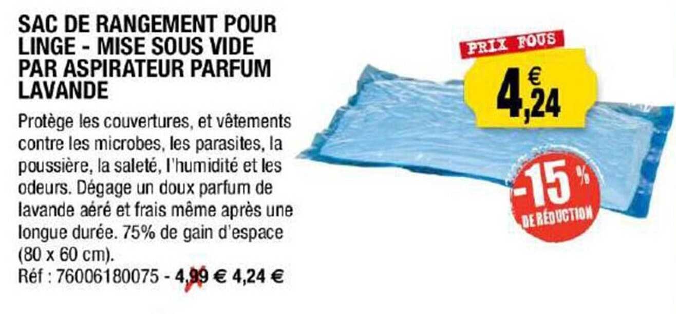 sac de rangement pour linge - mise sous vide par aspirateur parfum lavande