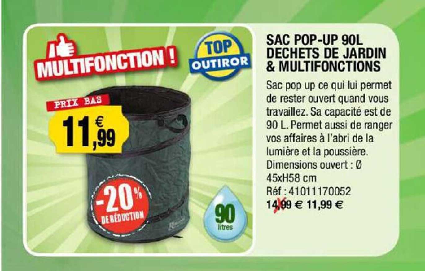 sac pop-up 90 l déchets de jardin & multifonctions