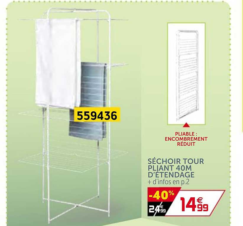 séchoir tour pliant 40m d'étendage