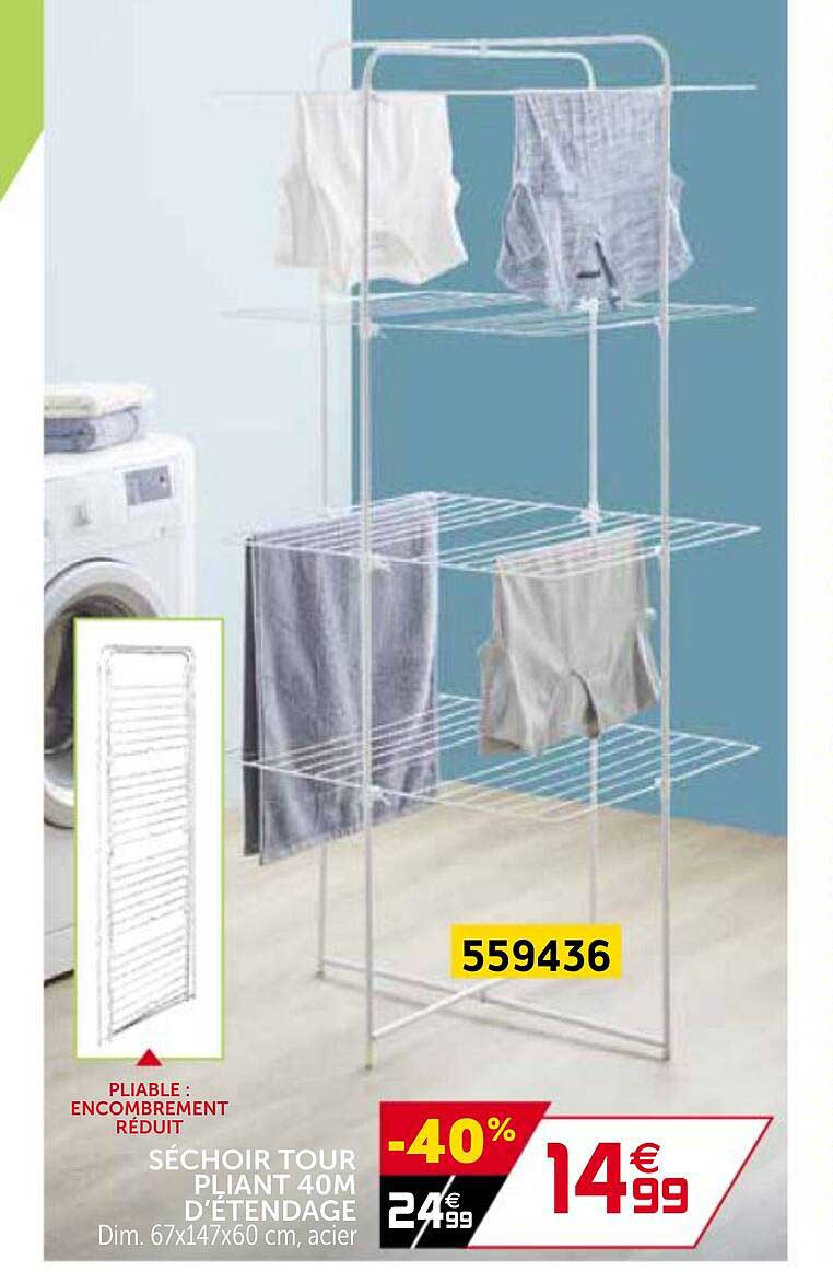 séchoir tour pliant 40m d'étendage