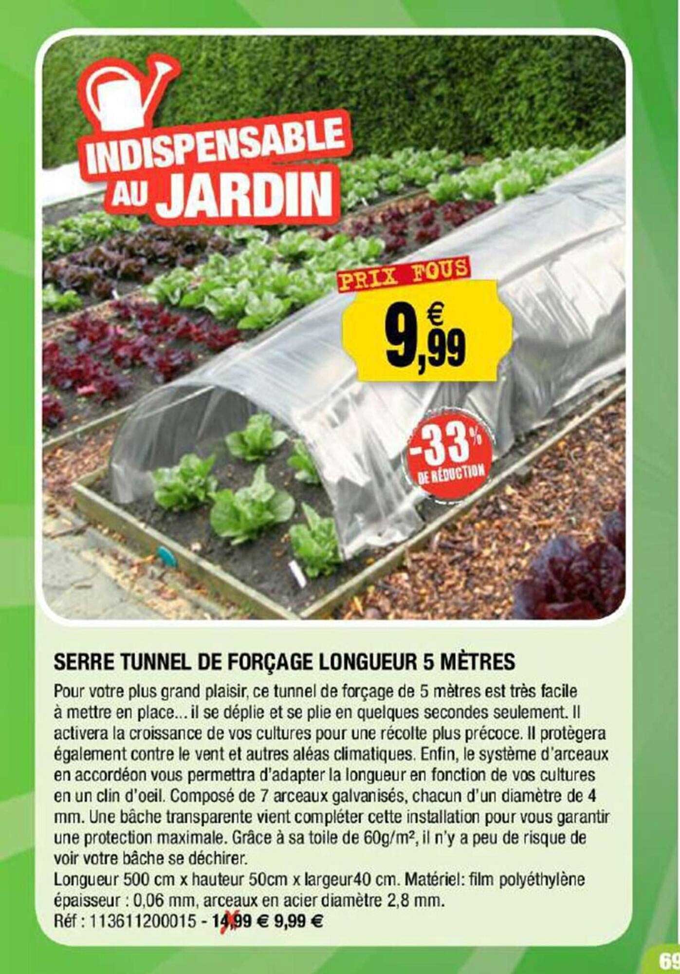 serre tunnel de forçage longueur 5 mètres