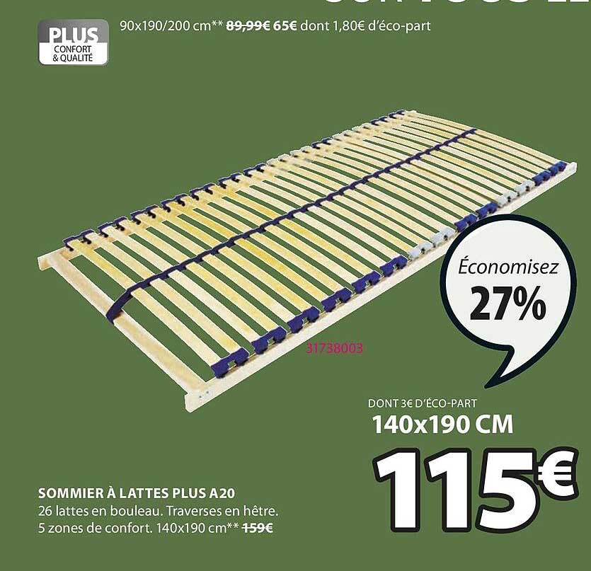 sommier à lattes plus A20