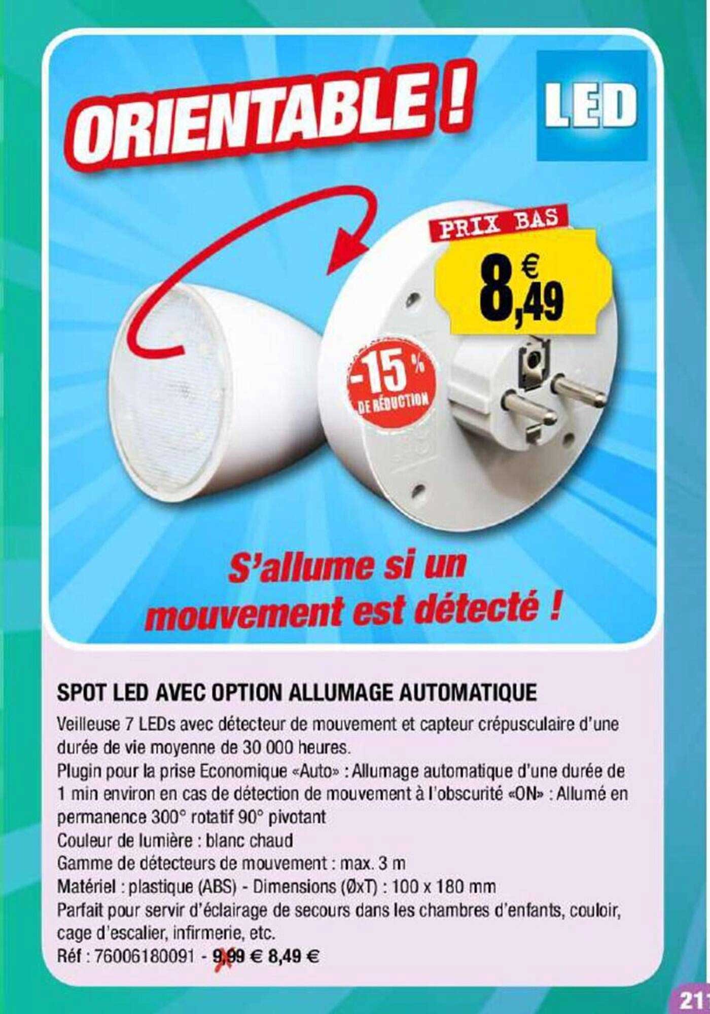 spot led avec option allumage automatique