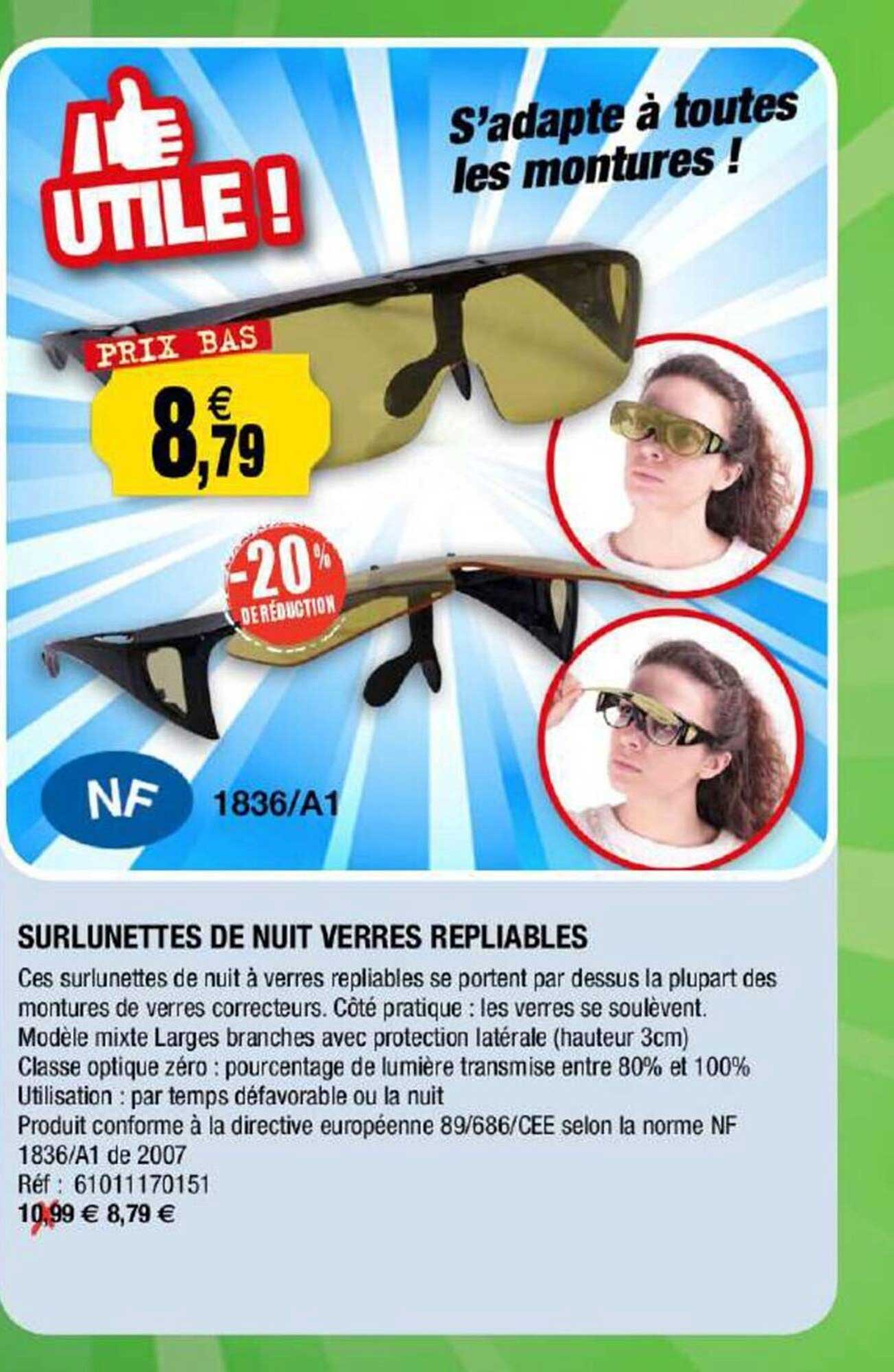 surlunettes de nuit verres repliables