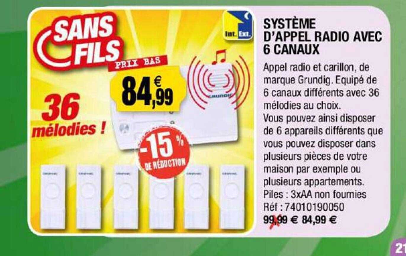 système d'appel radio avec 6 canaux