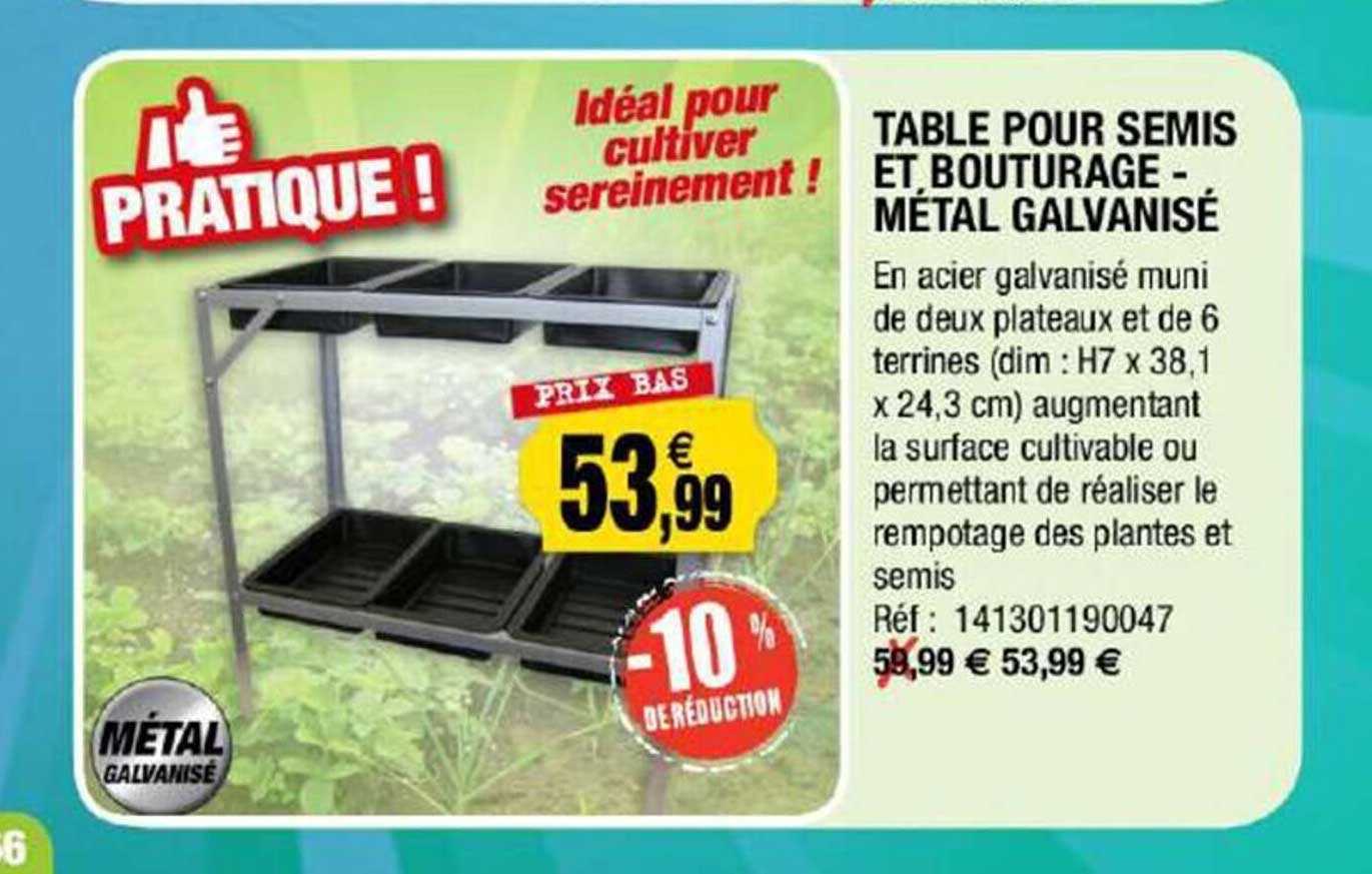 Table Pour Semis Et Bouturage - Métal Galvanisé