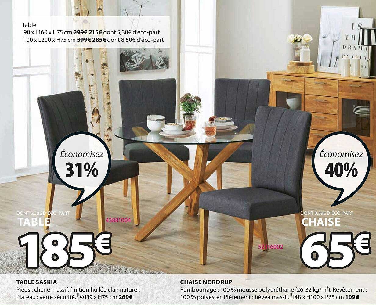 table saskia, chaise nordrup