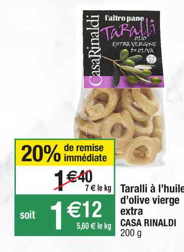 taralli à l'huile d'olive vierge extra casa rinaldi