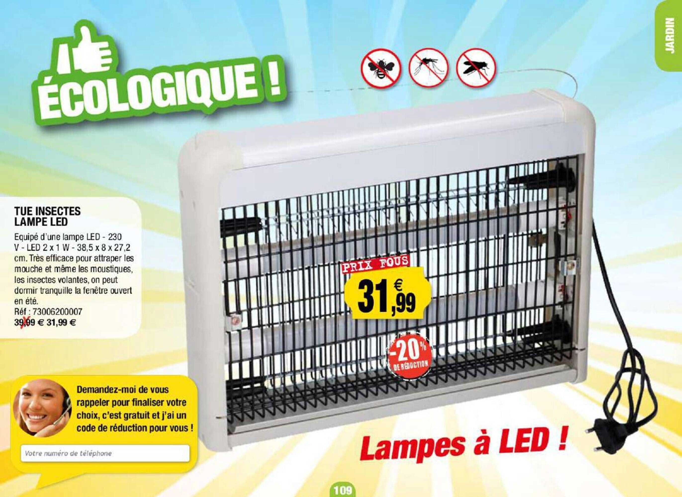 tue insectes lampe led