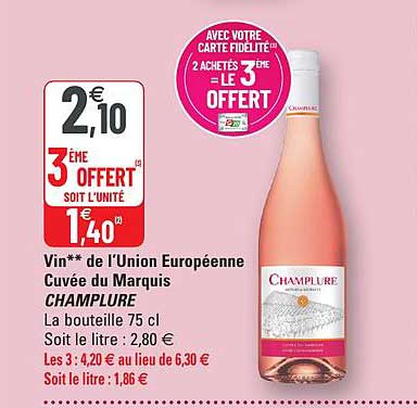 vin de l'union européenne cuvée du marquis champlure