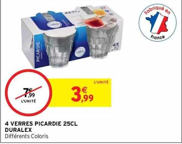 4 Verres Picardie 25cl Duralex