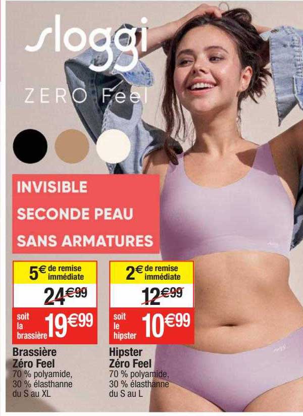 brassière zéro feel, hipster zéro feel sloggi