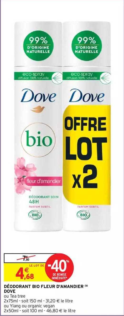 déodorant bio fleur d'amandier dove