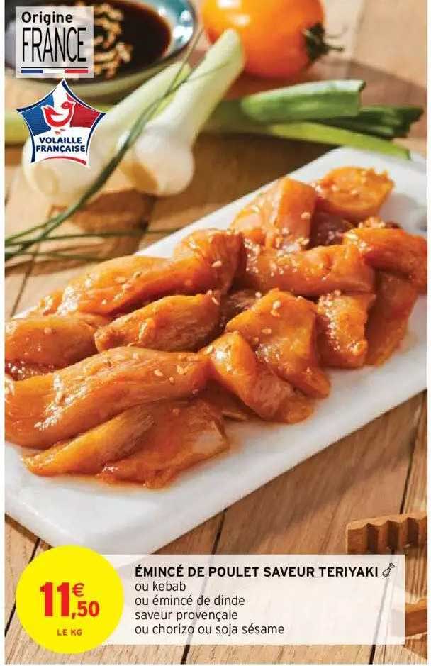 émincé de poulet saveur teriyaki