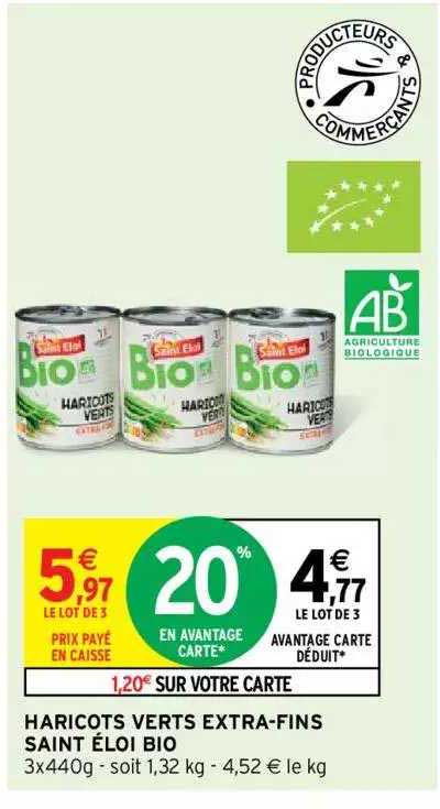 haricots verts extra-fins saint éloi bio