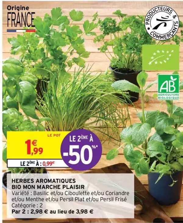 herbes aromatiques bio mon marche plaisir