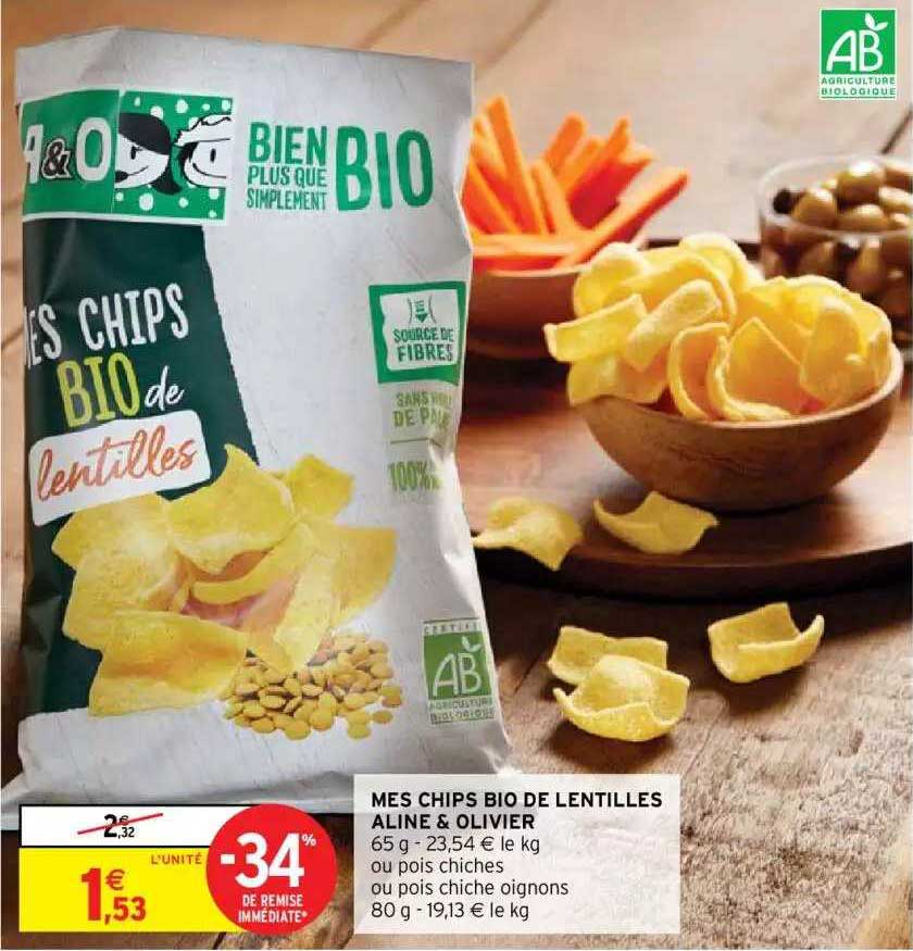 Mes Chips Bio De Lentilles Aline & Olivier
