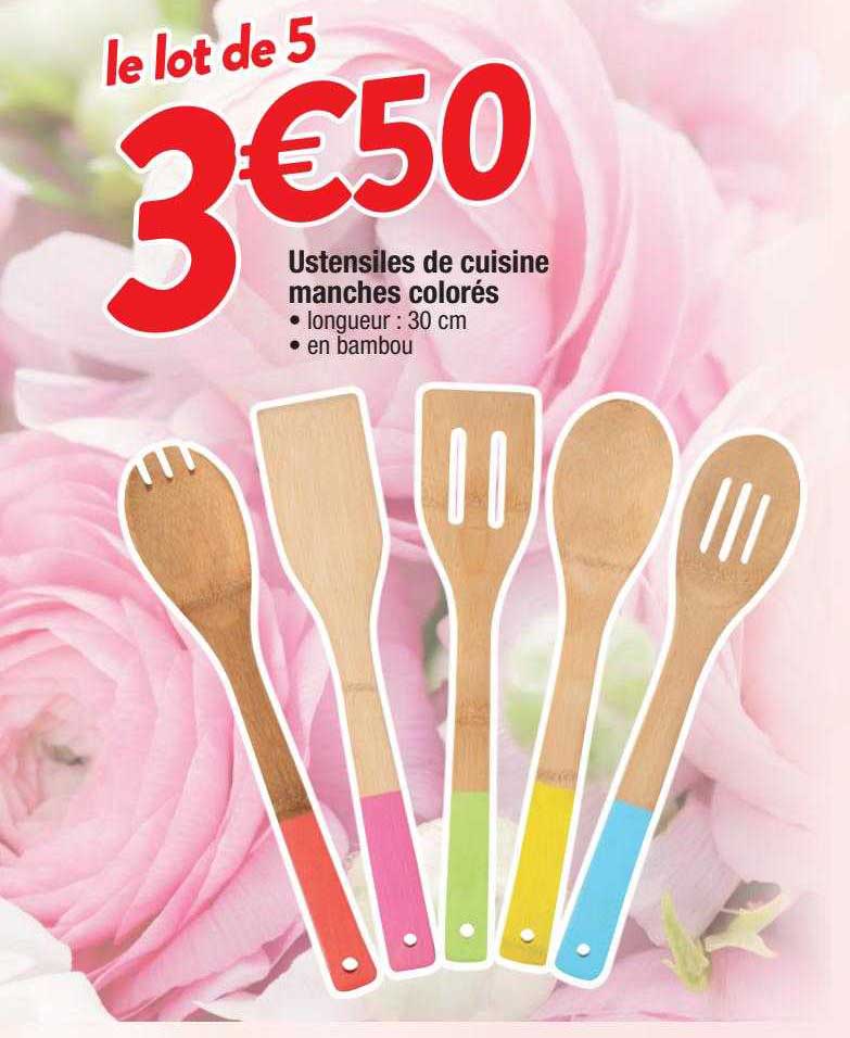 ustensiles de cuisine manches colorés