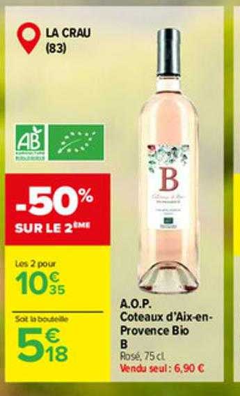 a.o.p. côteaux d'aix-en-provence bio b