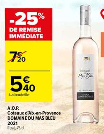 a.o.p. côteaux d'aix-en-provence domaine du mas bleu 2021