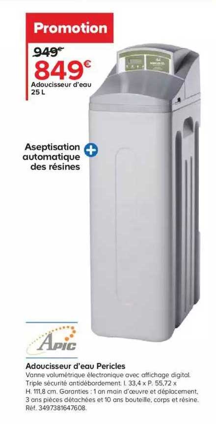 adoucisseur d'eau pericles apic