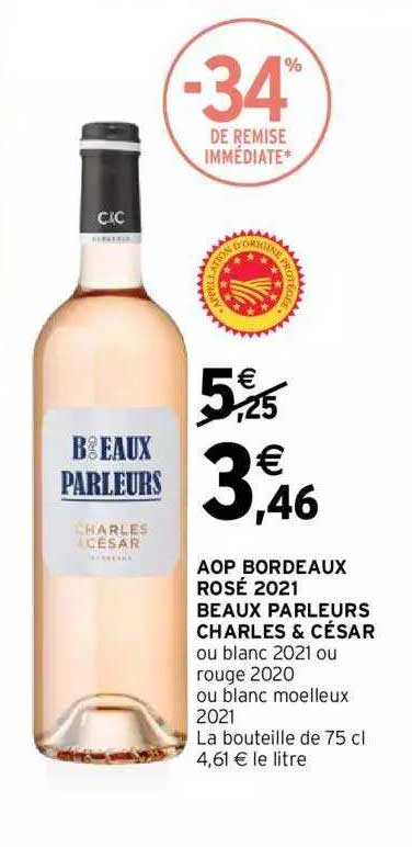 aop bordeaux rosé 2021 beaux parleurs charles & césar
