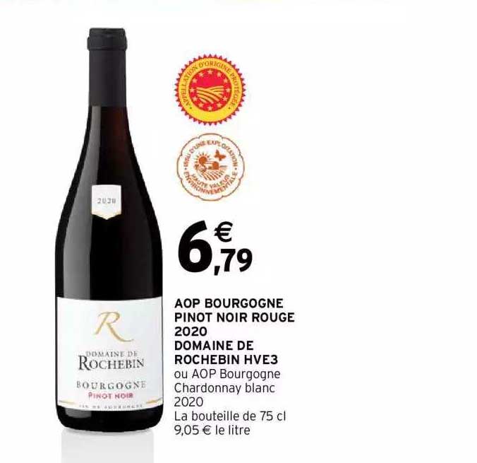 aop bourgogne pinot noir rouge 2020 domaine de rochebin hve3