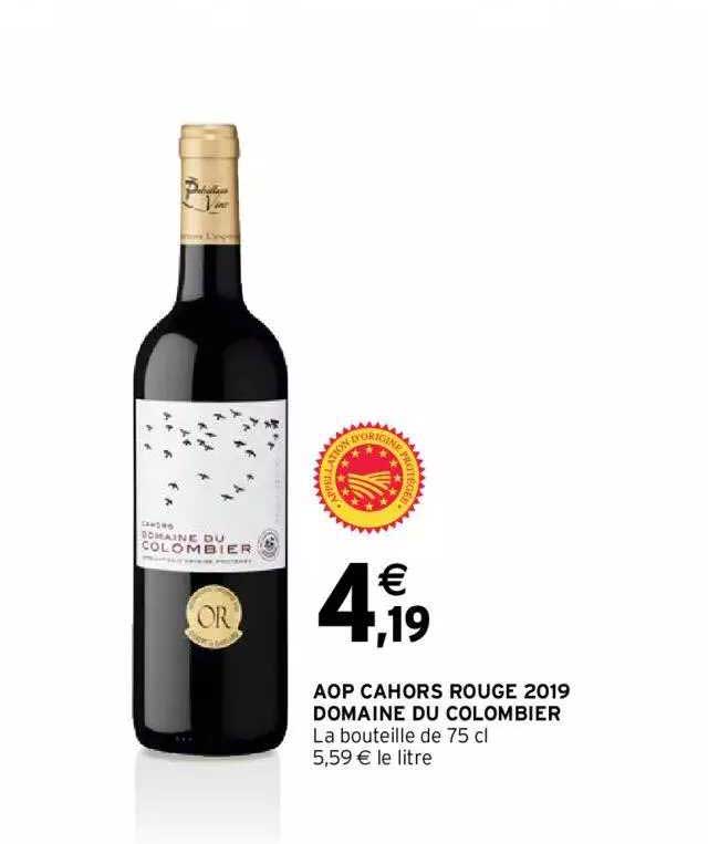 aop cahors rouge 2019 domaine du colombier