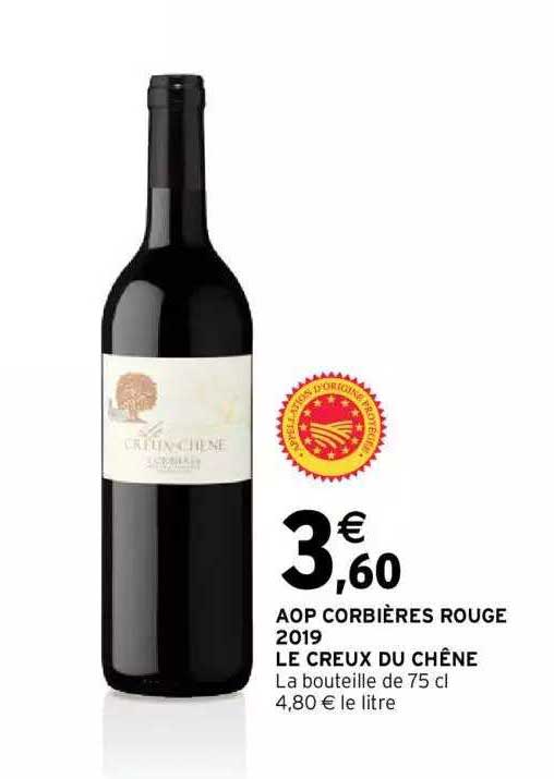 aop corbières rouge 2019 le creux du chêne