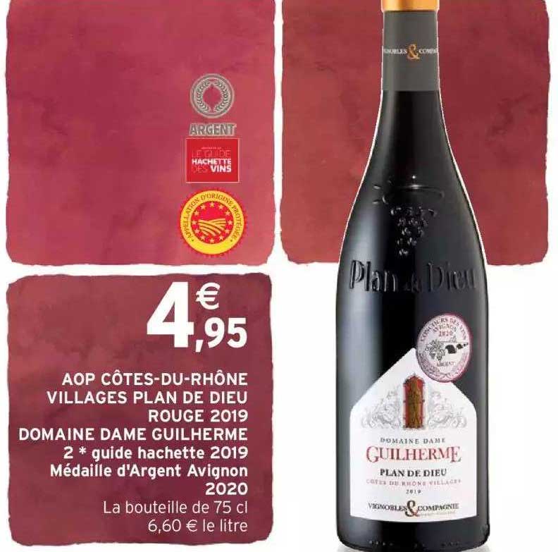 aop côtes-du-rhône villages plan de dieu rouge 2019 domaine dame guilherme