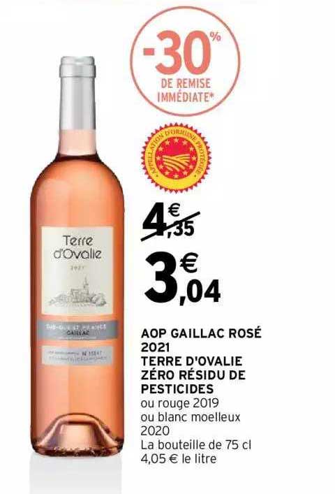 aop gaillac rosé 2021 terre d'ovalie zéro résidu de pesticides