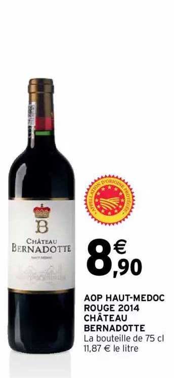 aop haut-médoc rouge 2014 château bernadotte