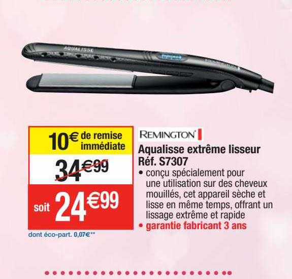 aqualisse extrême lisseur remington