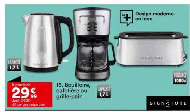 bouilloire, cafetière ou grille-pain signature