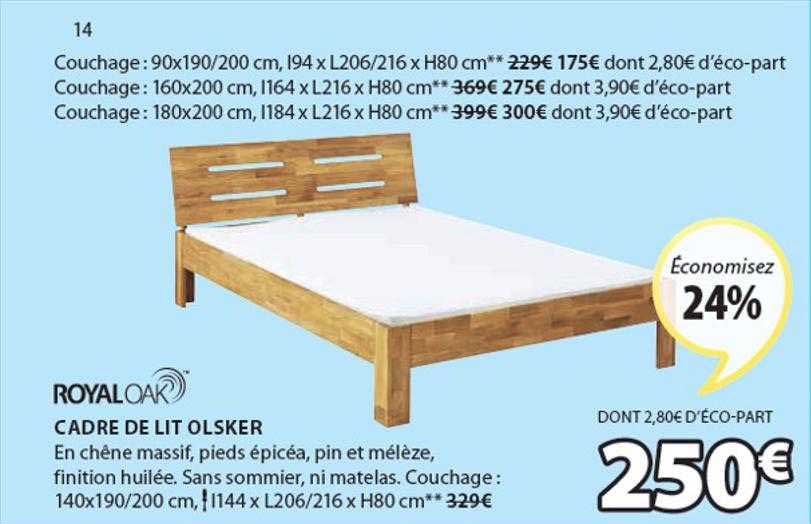 cadre de lit olsker royal oak