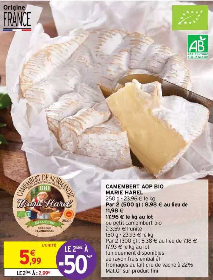 camembert aop bio marie harel