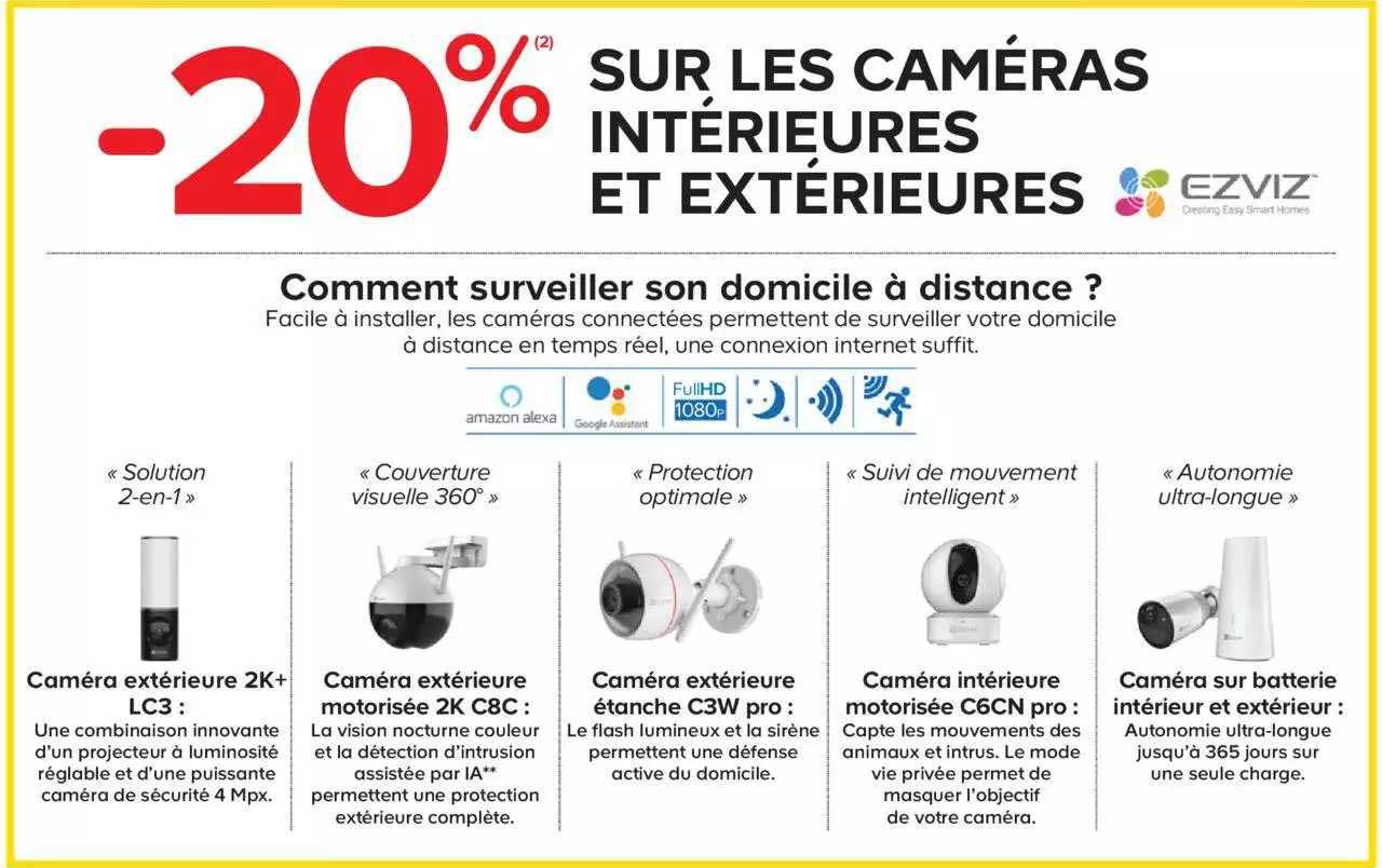 caméras intérieures et extérieures ezviz