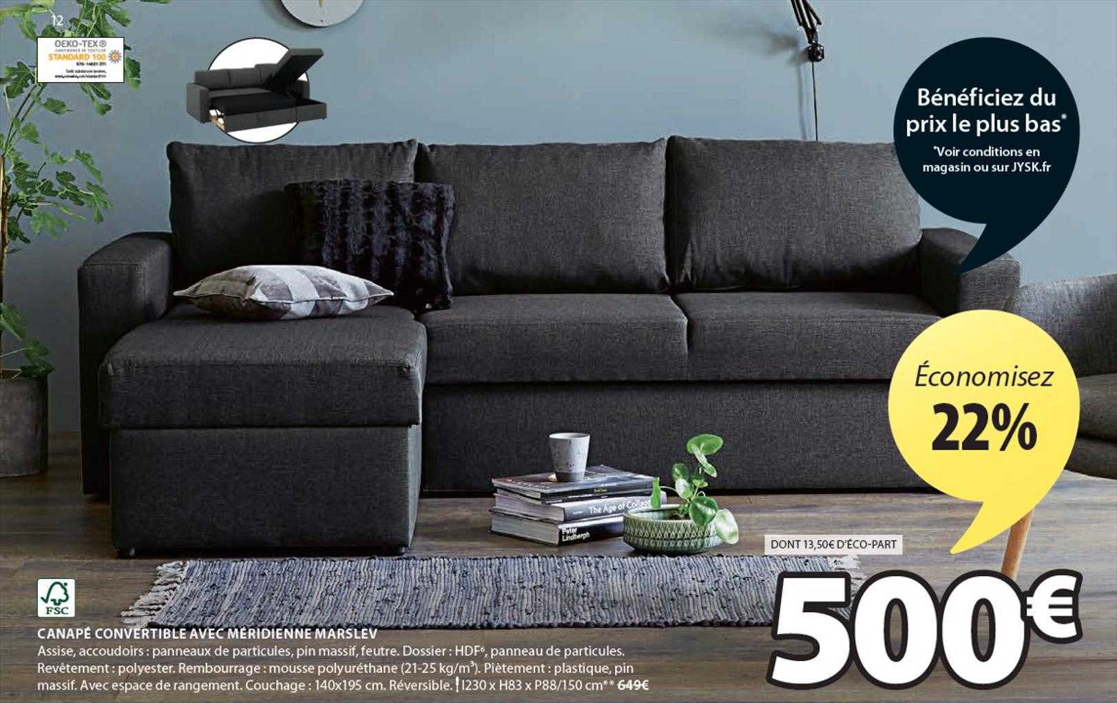 Canapé Convertible Avec Meridienne Marslev