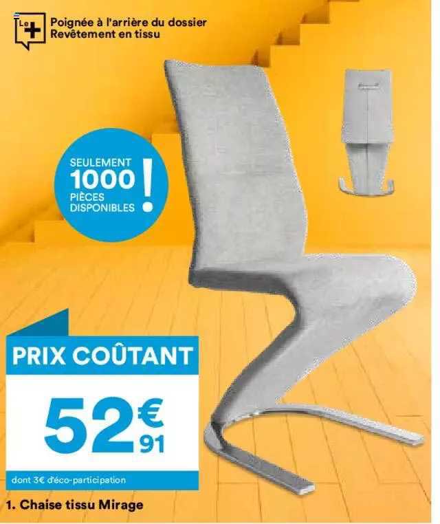 chaise tissu mirage