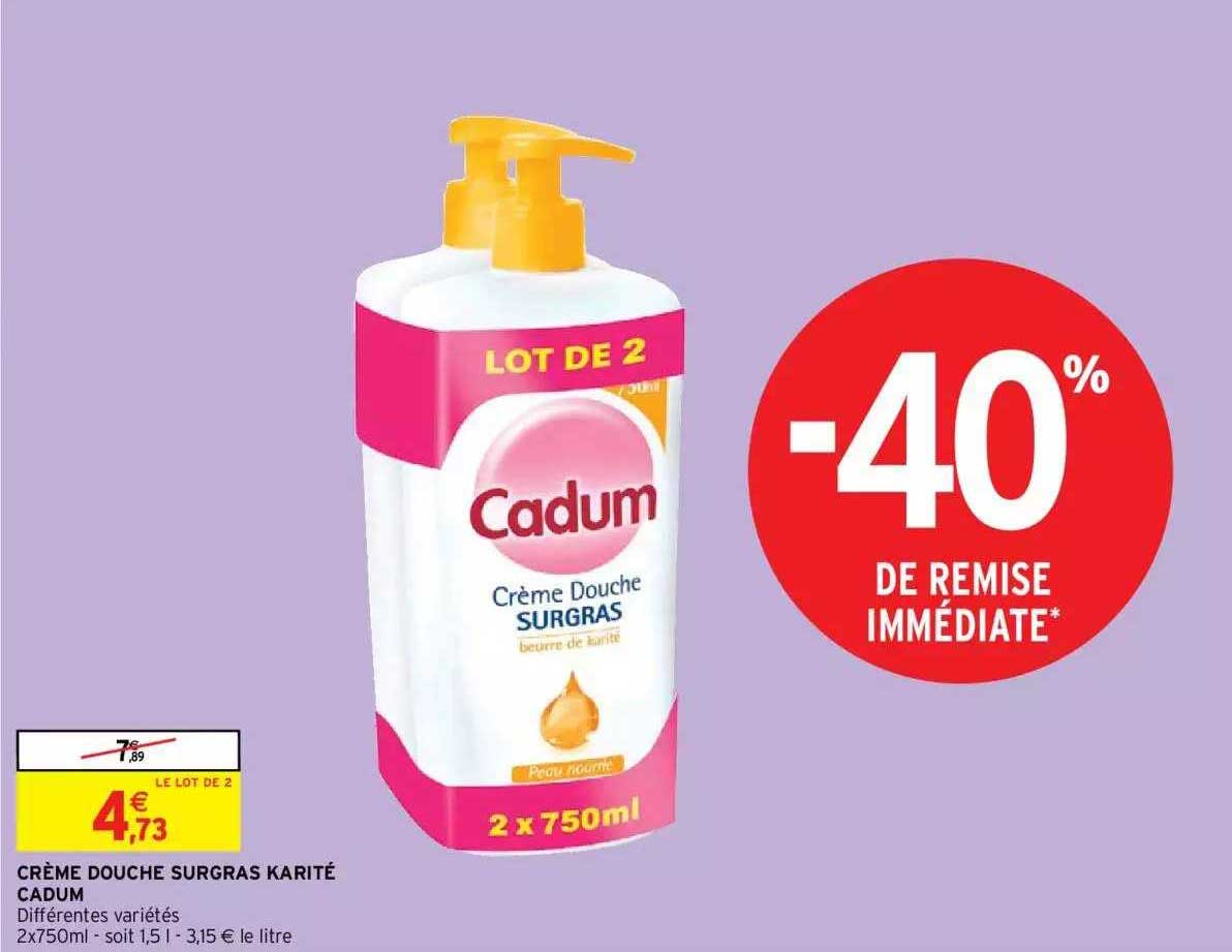 crème douche surgras karité cadum