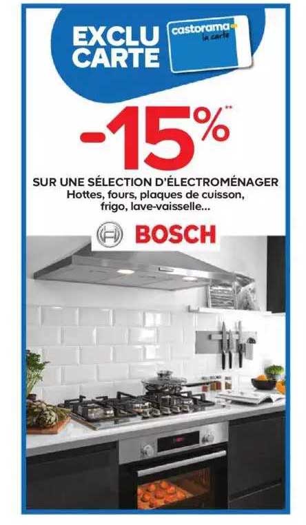 électroménager hottes, fours, plaques de cuisson, frigo, lave-vaisselle bosch