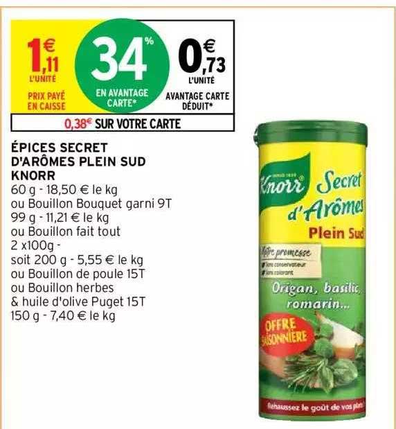 épices secret d'arômes plein sud knorr