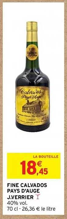 fine calvados pays d'auge j.verrier