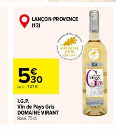 i.g.p. vin de pays gris domaine virant