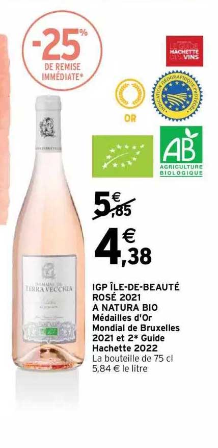 igp île-de-beauté rosé 2021 à nature bio