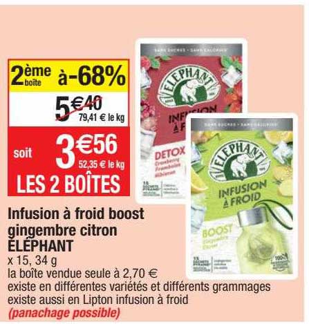 Infusion à Froid Boosst Gingembre Citron éléphant