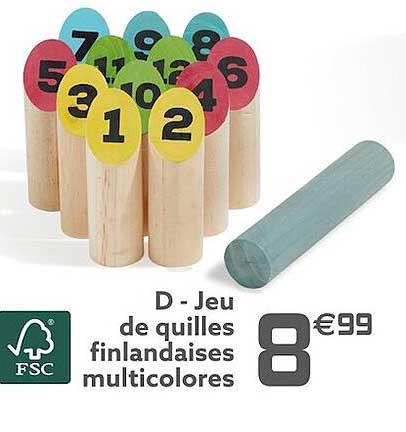 jeu de quilles finlandaises multicolores