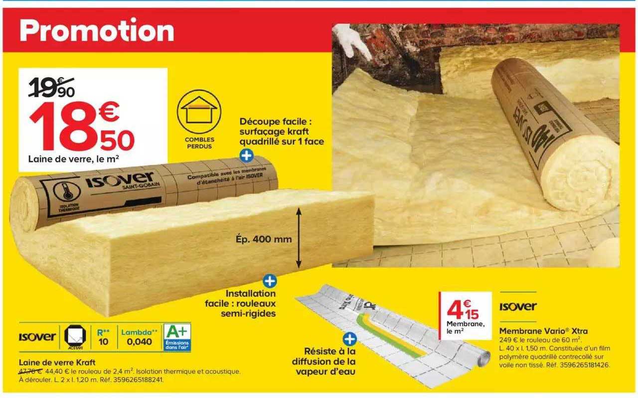 laine de verre kraft, membrane vario xtra