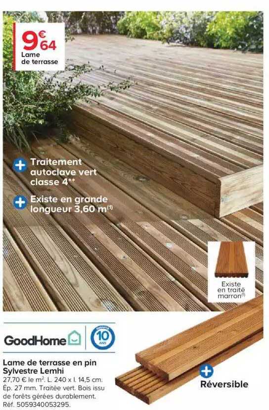 lame de terrasse en pin sylvestre lemhi goodHome