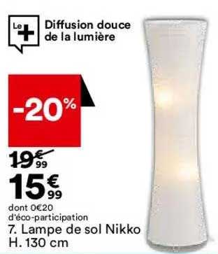 lampe de sol nikko h. 130 cm